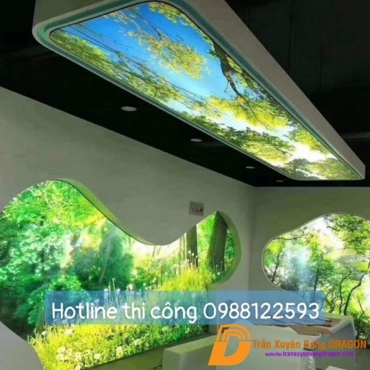 trần xuyên sáng kết hợp vách xuyên sáng được DRAGON thi công hoàn thành