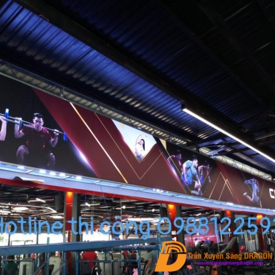 vách xuyên sáng tại phòng Gym