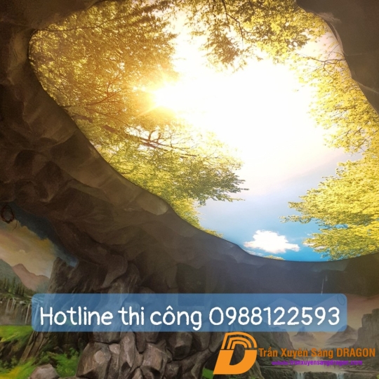 trần xuyên sáng tại khu vực phòng víp một nhà hàng